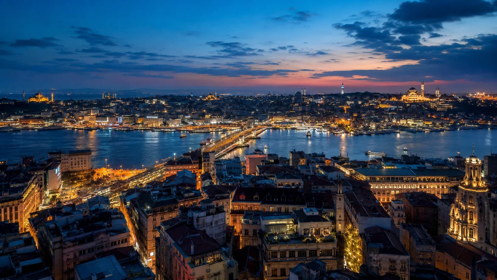 See the city skyline from above